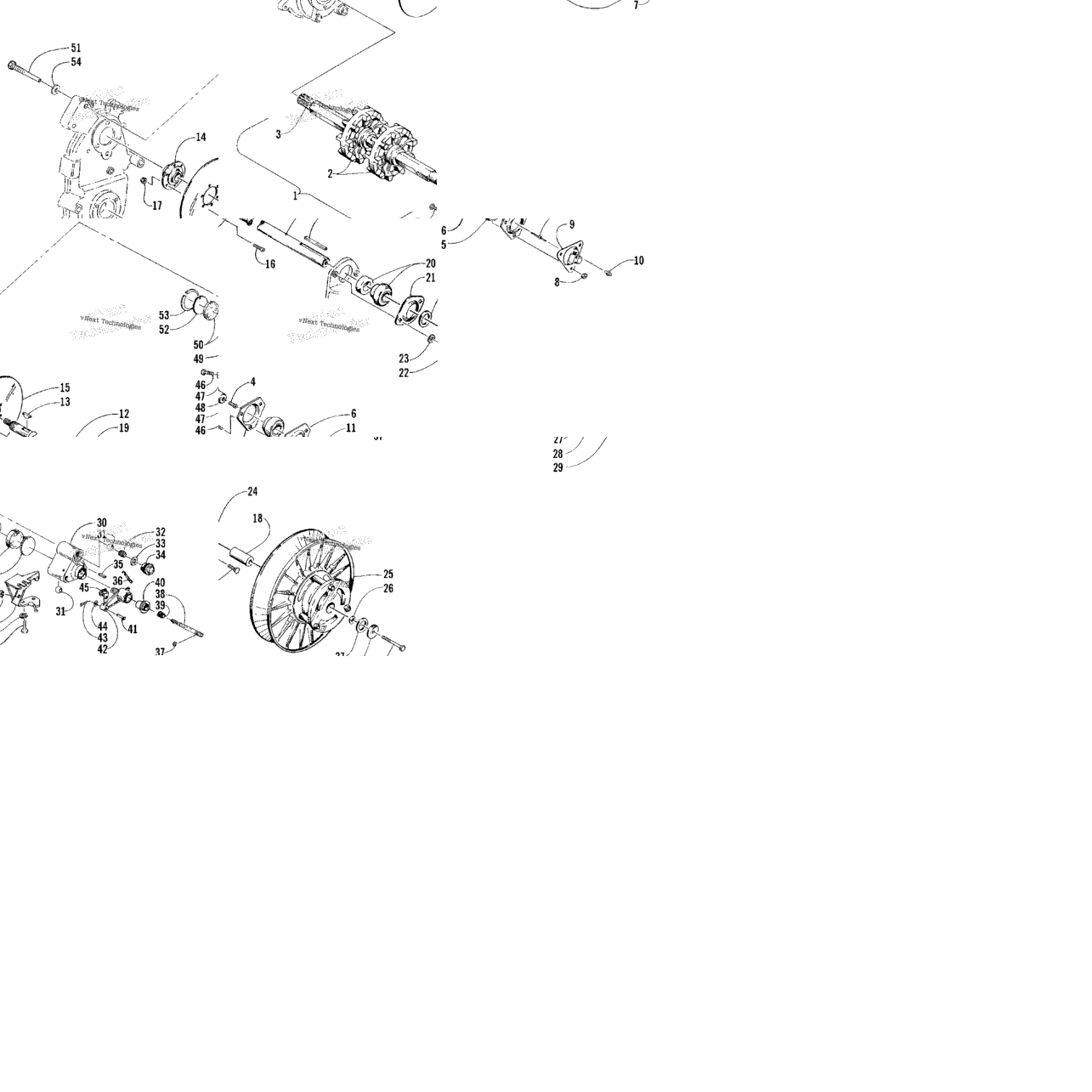 Drive Train Shafts And Brake Assemblies