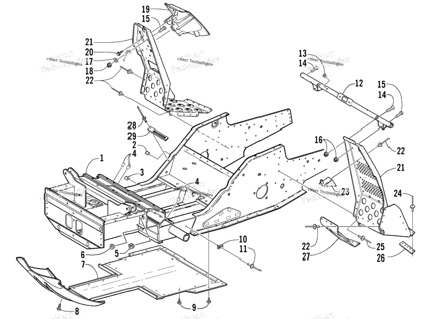 Front Frame And Footrest Assembly
