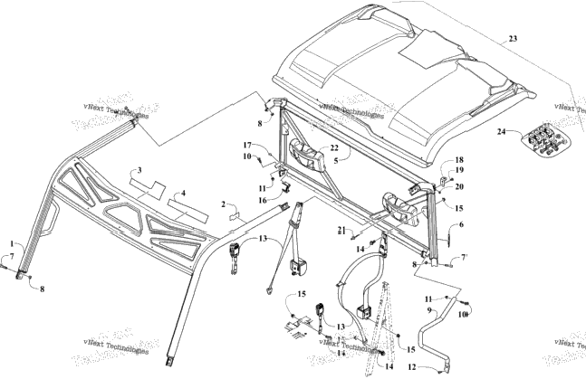 Rops And Seat Belt Assembly