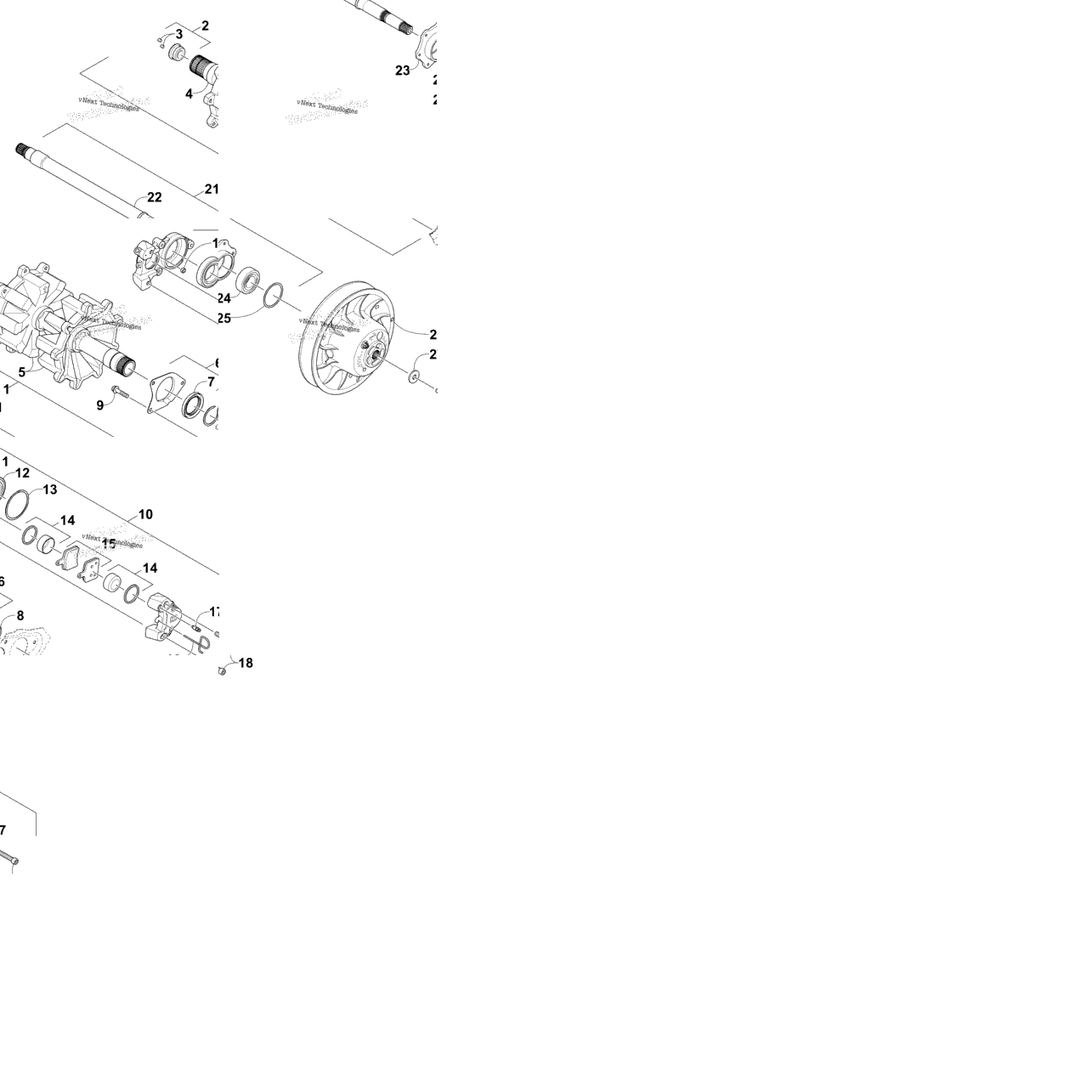 Drive Train Shafts And Brake Assemblies