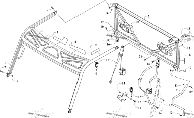 Rops And Seat Belt Assembly