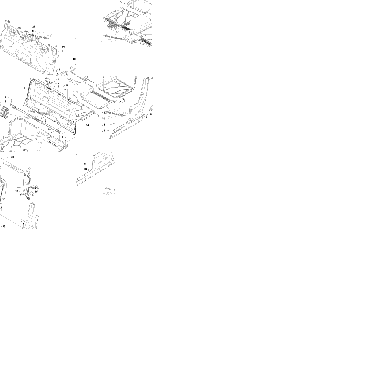 Floor And Side Panel Assembly