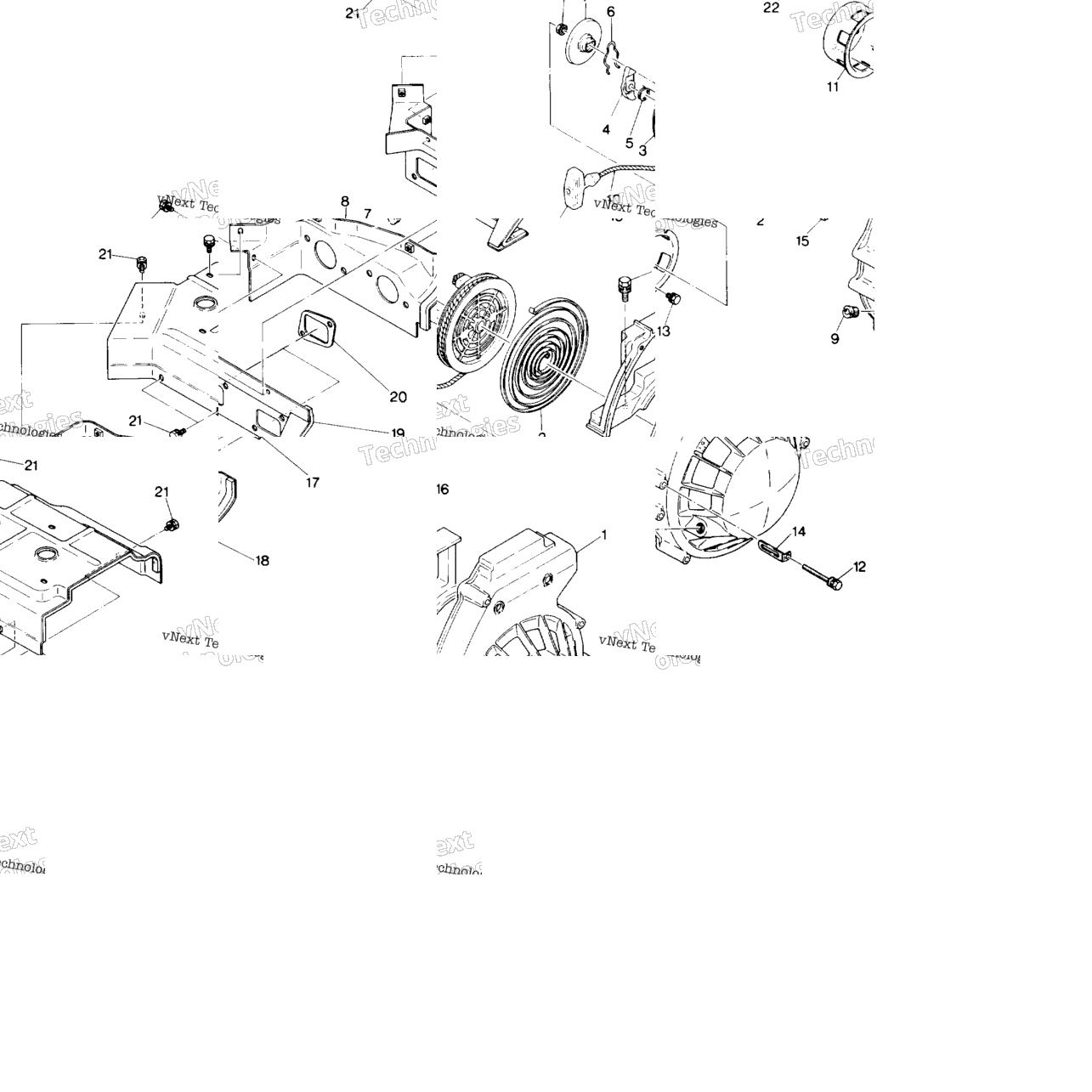Recoil Starter And Blower Housing Sprint E/S