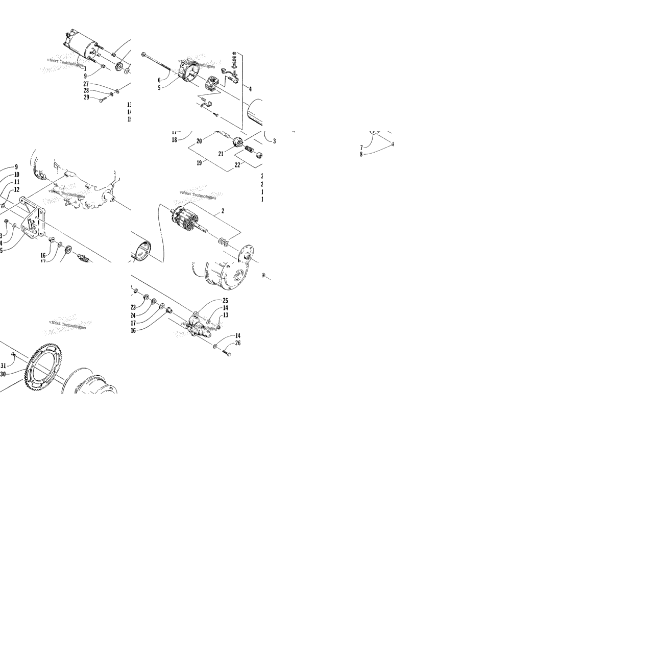 Electric Start - Starter Motor Assembly