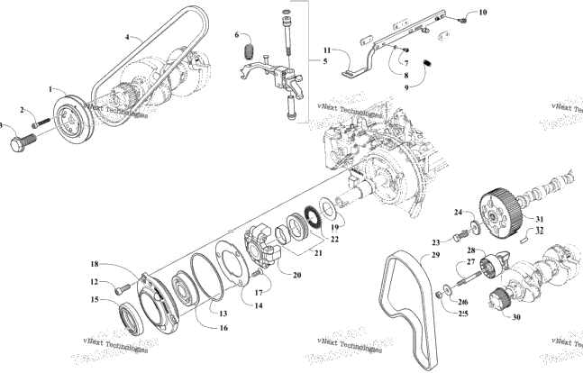 Pulleys/Belt/Speed Governor/Timing Gear Assemblies