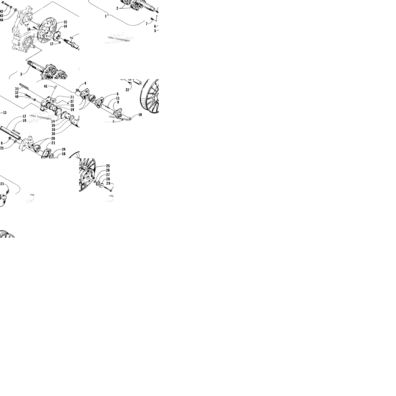 Drive Train Shafts And Brake Assemblies