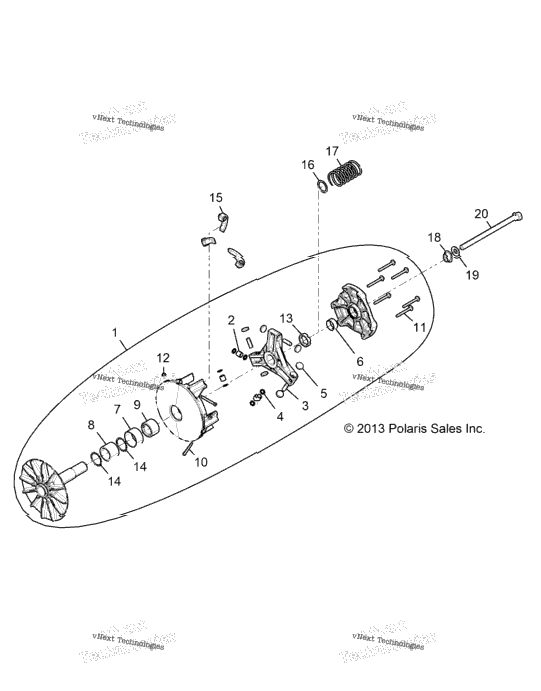 Drive Train, Primary Clutch Z20nae99ac/Al/An/Bc/Bl/Bn/Ll/K99af/Ak/Bf/Bk/M99al/R99az/Bz