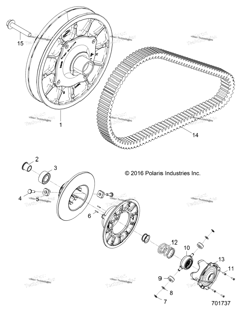 Drive Train, Secondary Clutch Z20nae99ac/Al/An/Bc/Bl/Bn/Ll/K99af/Ak/Bf/Bk/M99al/R99az/Bz