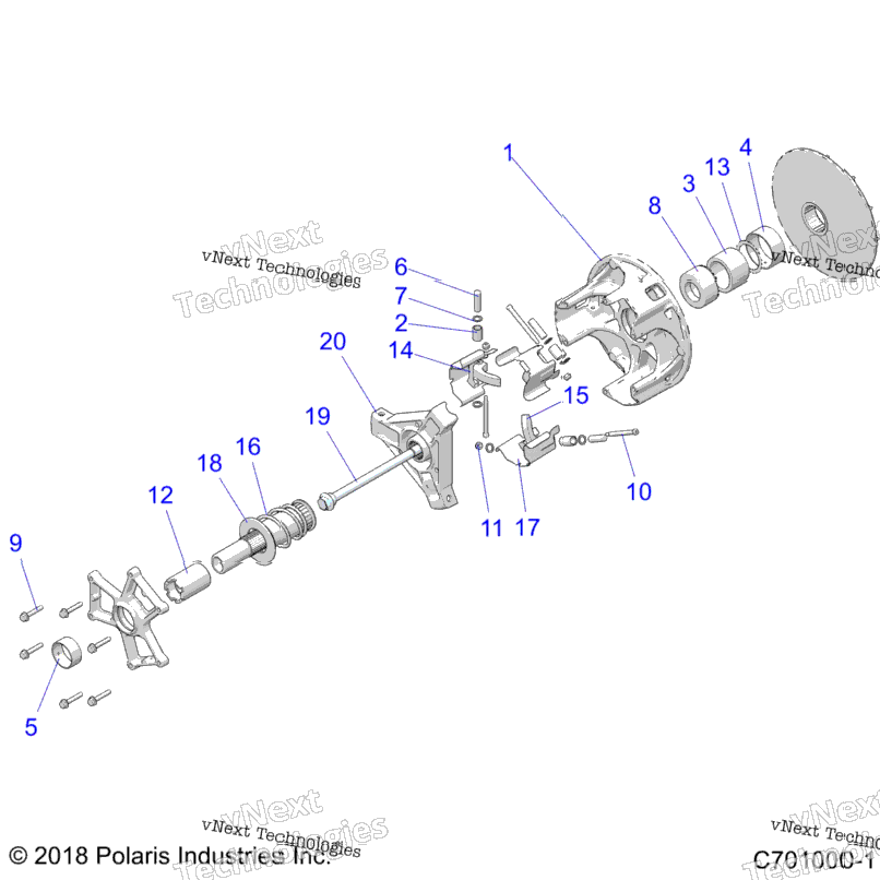 Drive Train, Primary Clutch Z20nae92al/Ar/Bl/Br/F92al/Ar