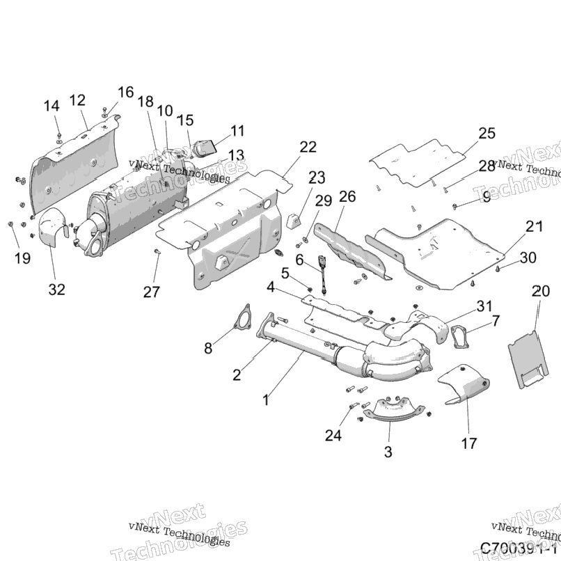 Engine, Exhaust System Z20nae92bl/Br/F92al/Ar