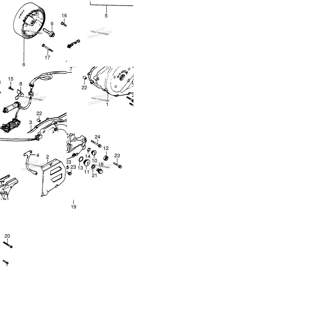 Left Crankcase Cover + Alternator