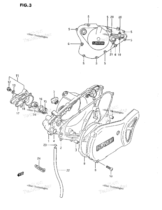 Crankcase Cover-Water Pump (G/H/J)