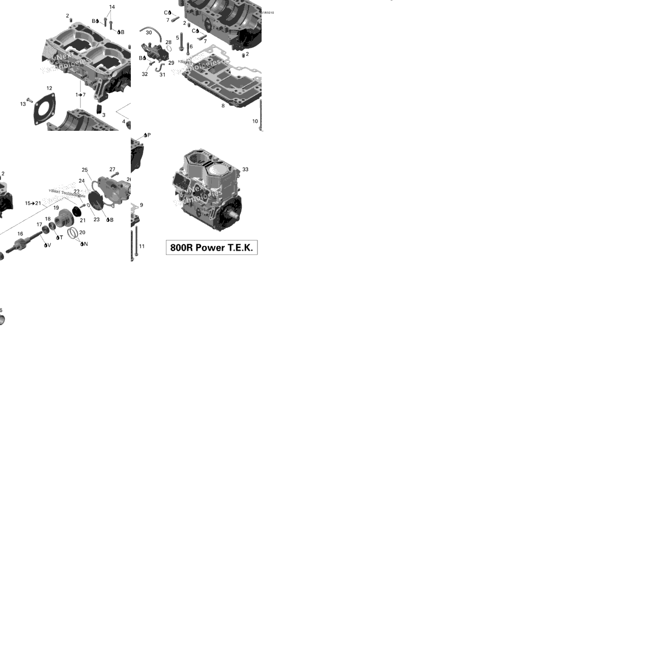Crankcase, Water Pump And Oil Pump