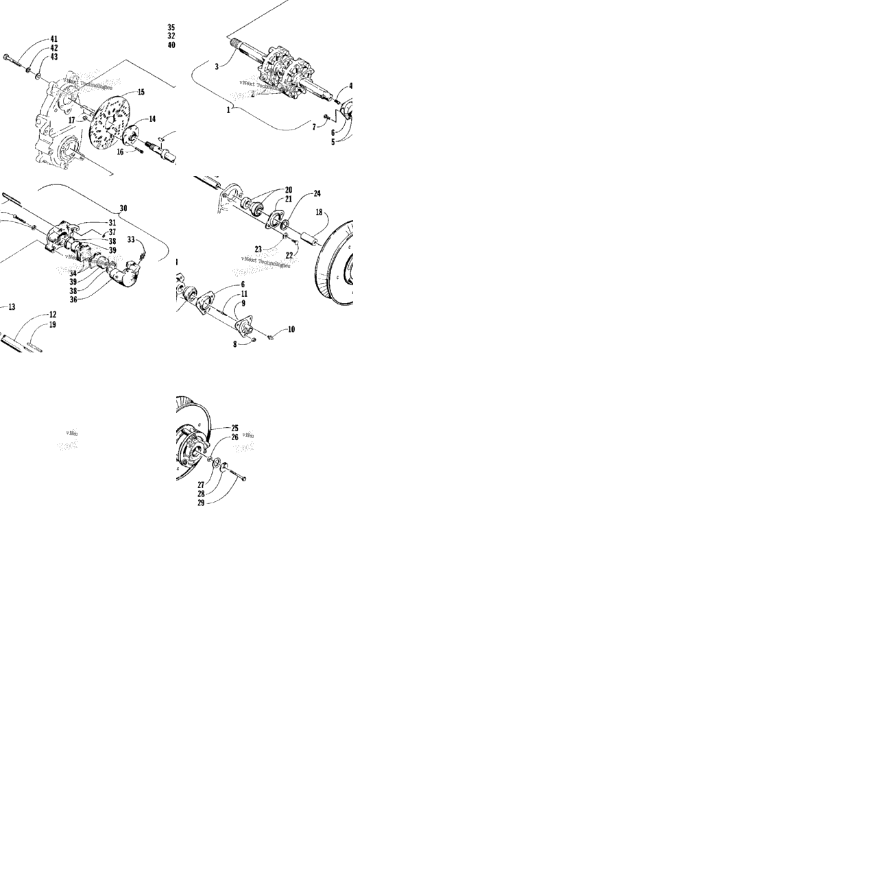 Drive Train Shafts And Brake Assemblies