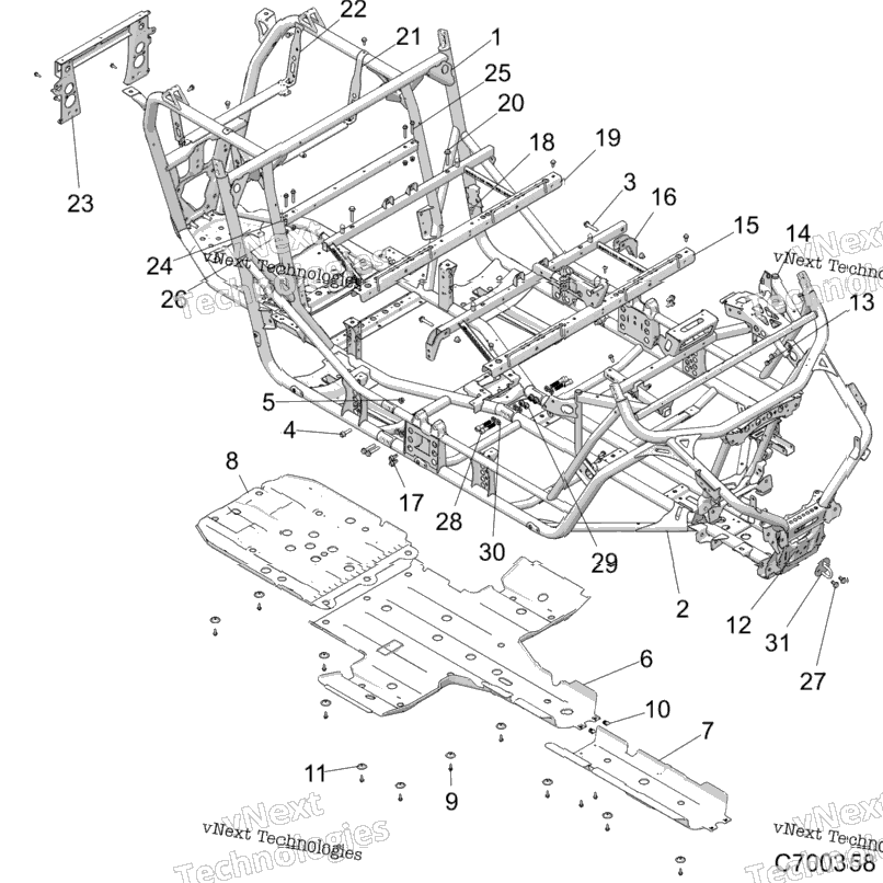 Chassis, Main Frame And Skid Plates