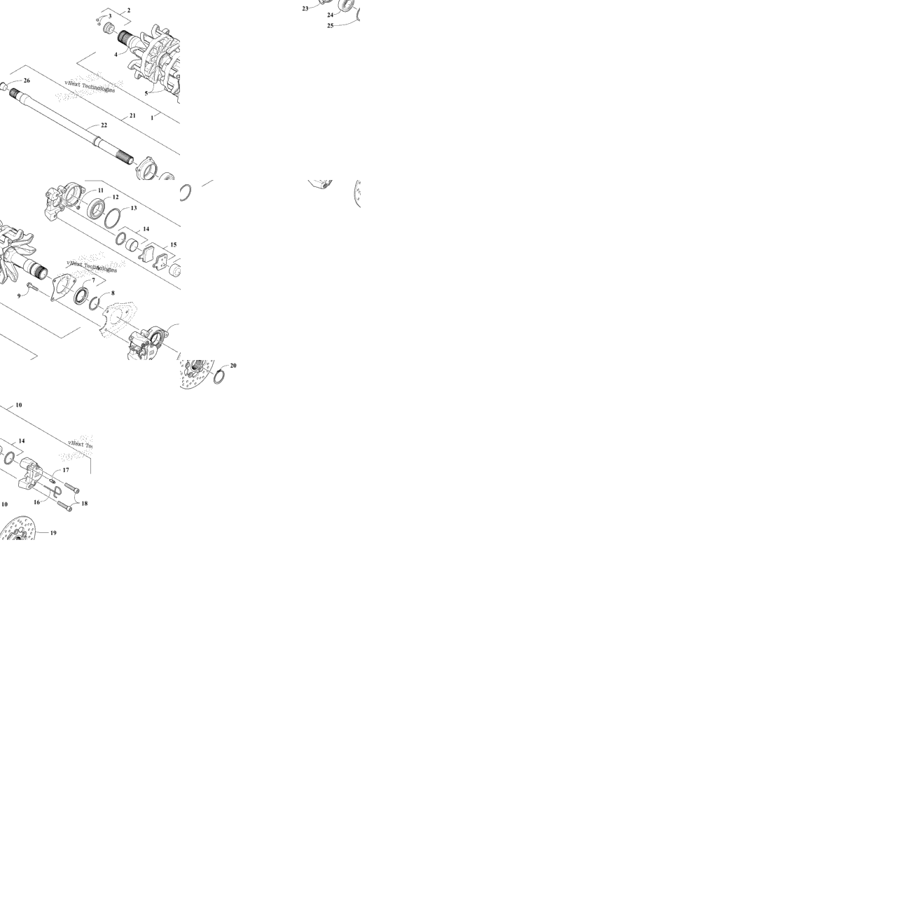 Drive Train Shafts And Brake Assemblies