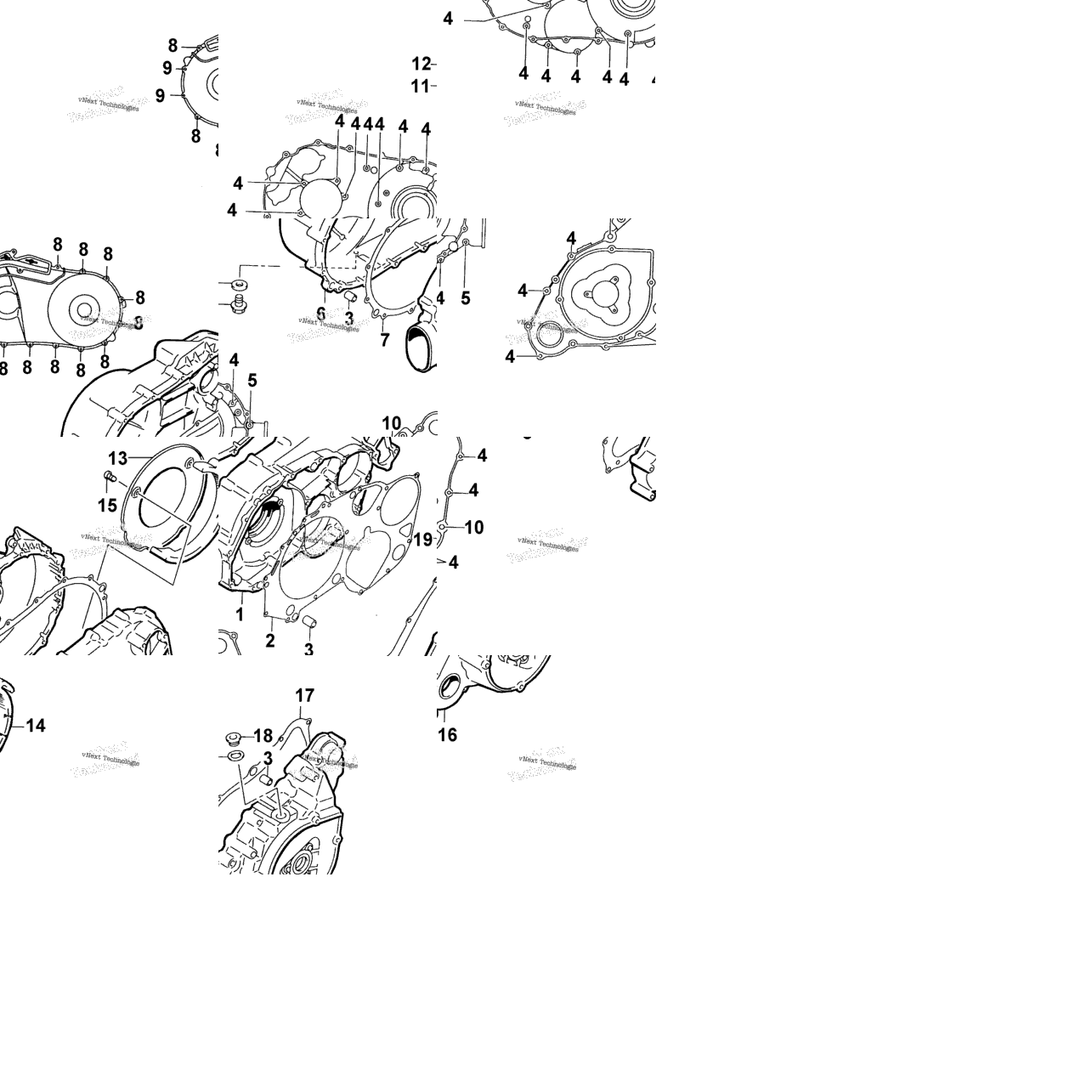 Clutch/V-Belt/Magneto Cover Assembly