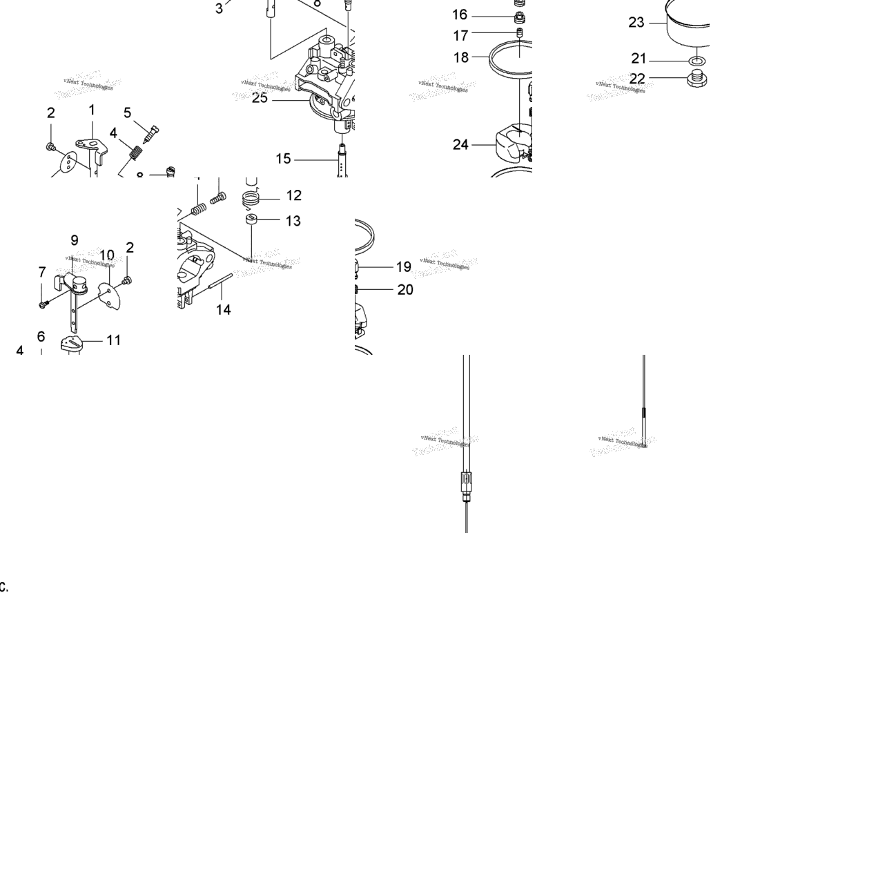 Engine, Carburetor & Choke Cable