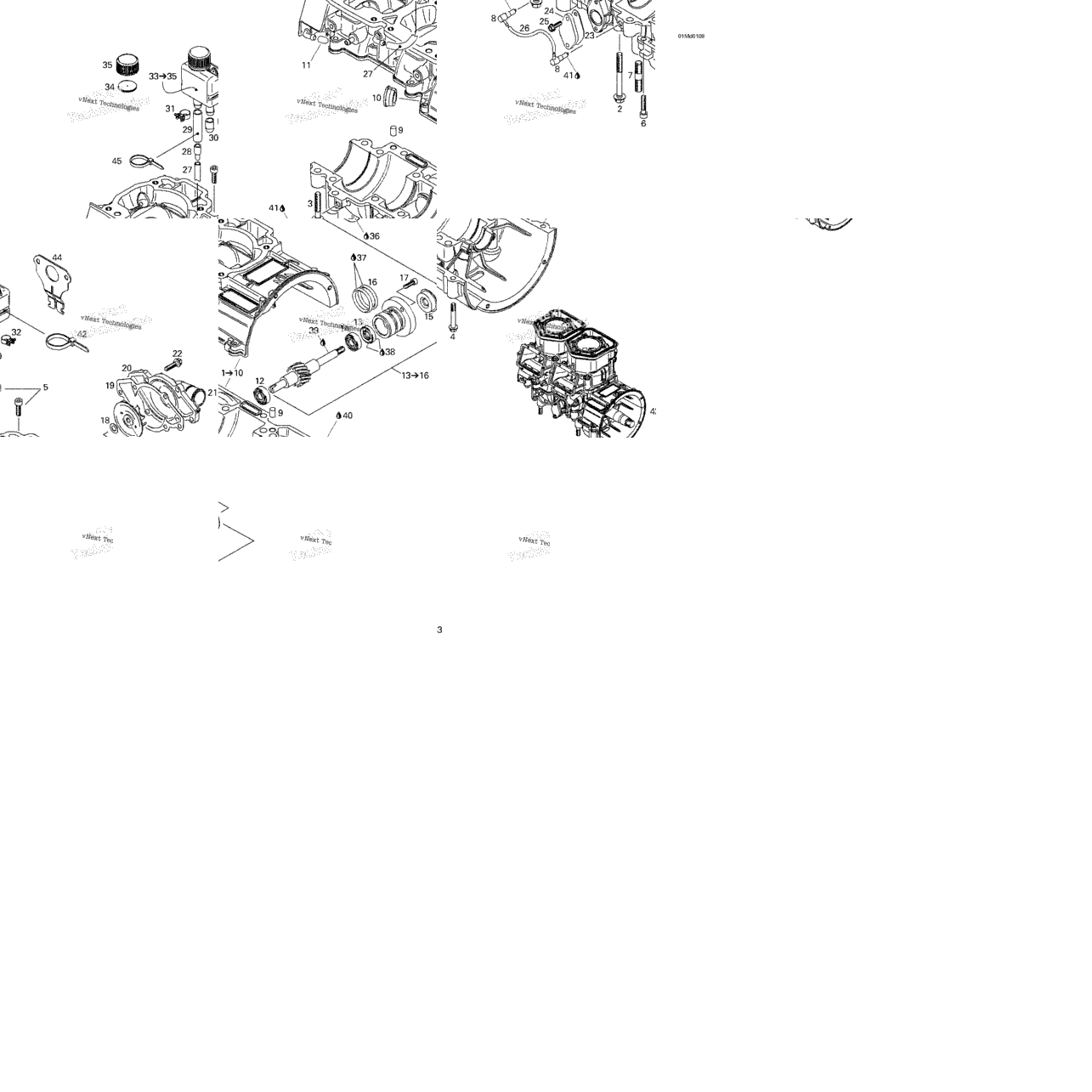 Crankcase, Water Pump