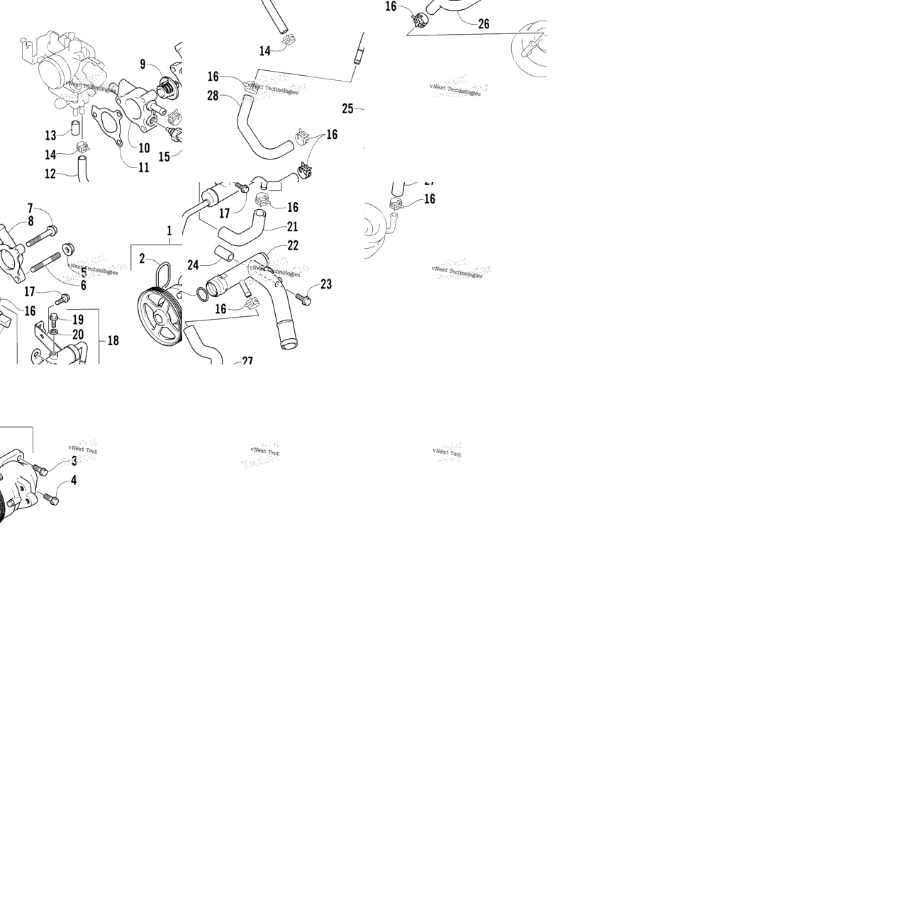 Water Pump And Thermostat Assemblies