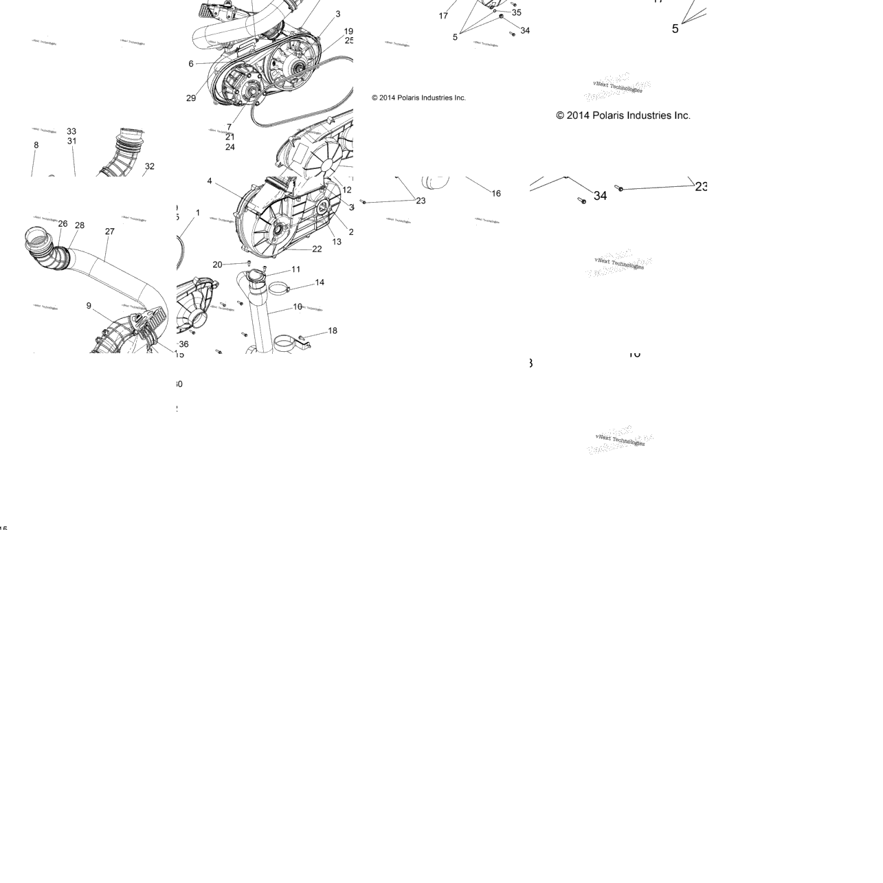 Drive Train, Clutch Over And Ducting