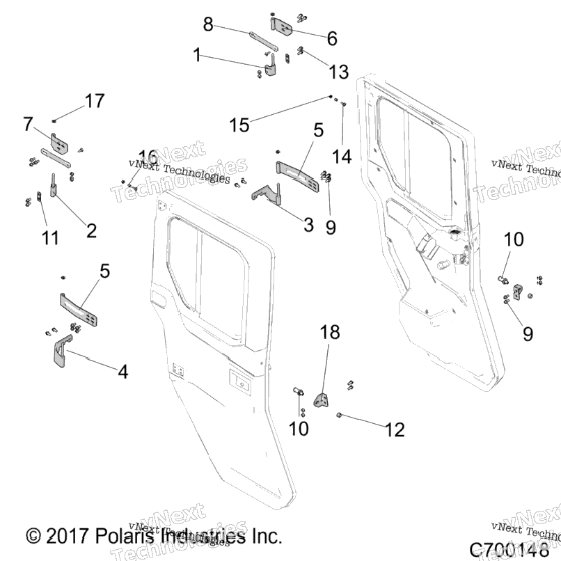 Body, Door, Rear, Full, Mounting