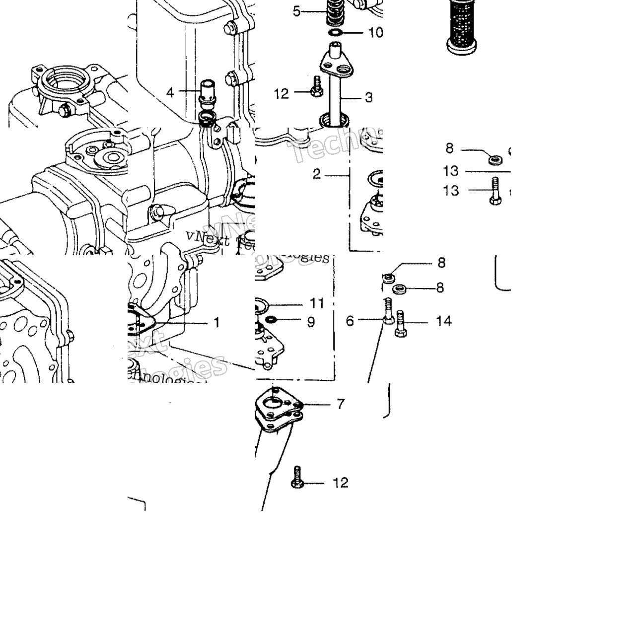 Oil Pump + Oil Filter + Muffler