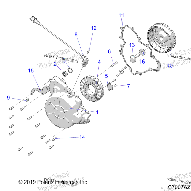 Engine, Stator And Flywheel