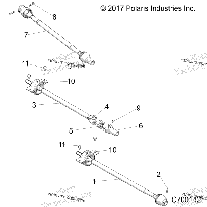 Drive Train, Front, Mid, Rear Prop Shaft