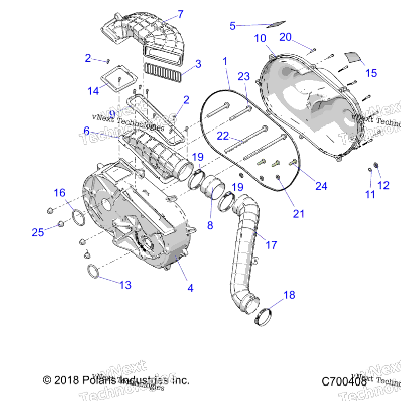 Drive Train, Clutch Cover And Ducting
