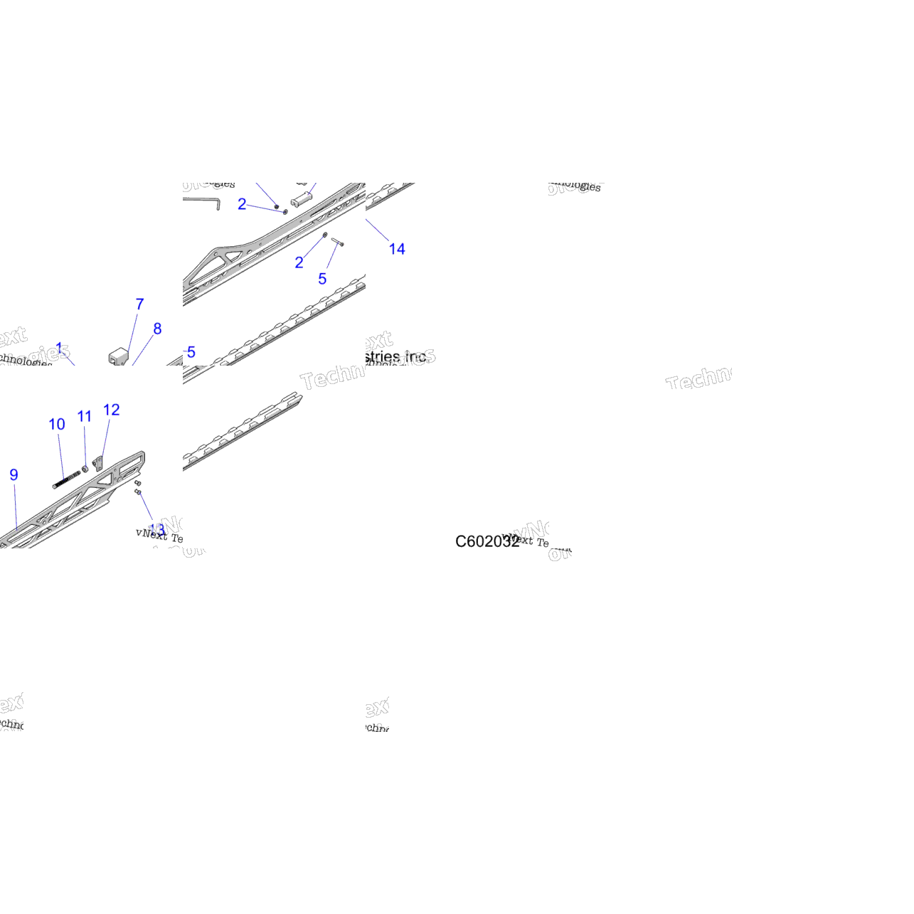 Suspension, Rail Beam Mounting, Lh/Rh, 165"/2.75" Track S23tgg8ms