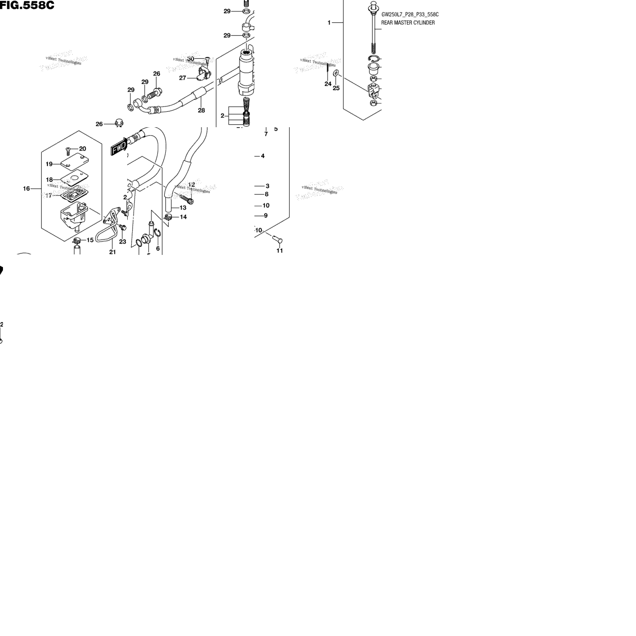 Rear Master Cylinder (Gw250l7 P33)
