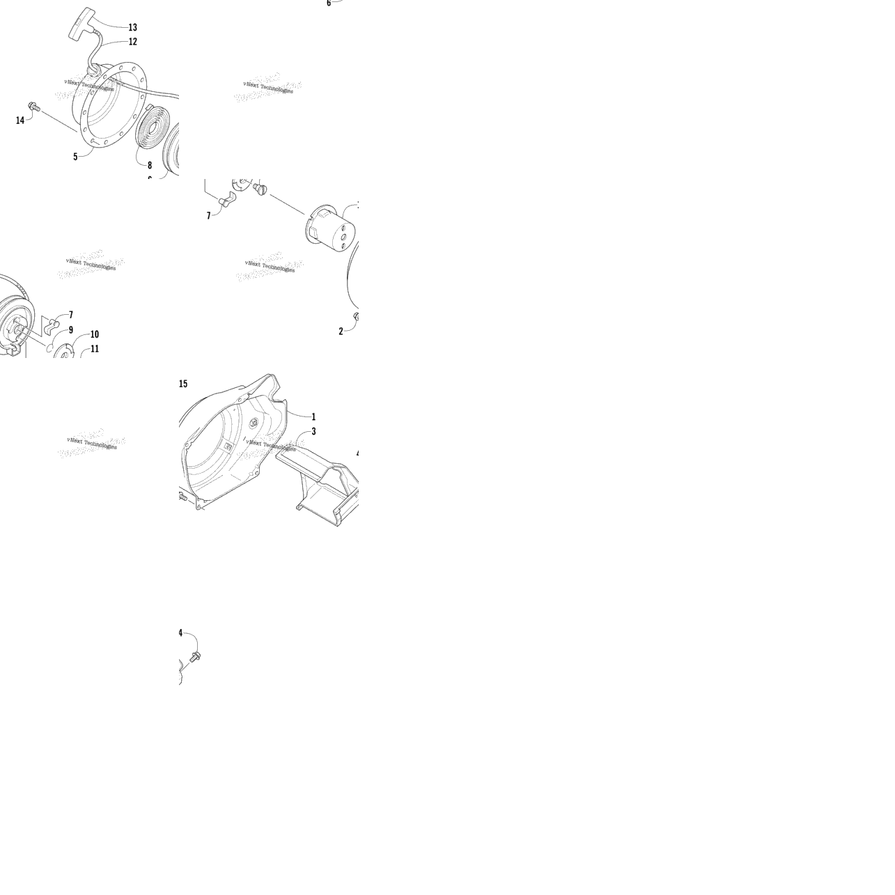 Recoil Starter And Air Shroud Assembly