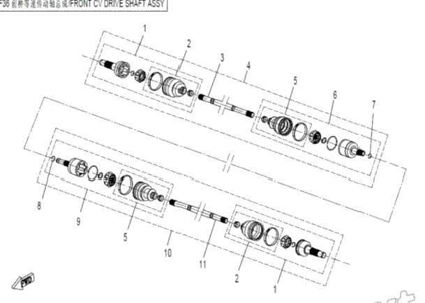 Front Cv Drive Shaft Assy