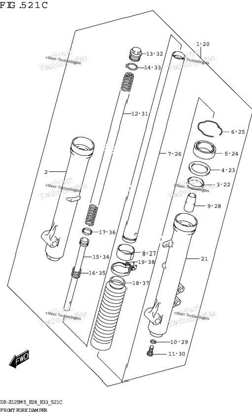 Front Fork Damper (Dr-Z125l:E28)