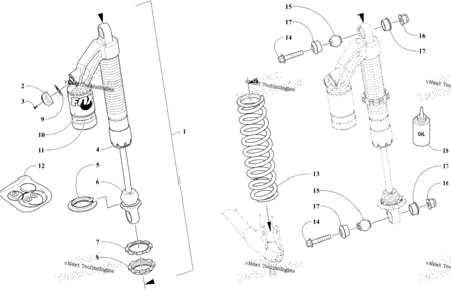 Front Suspension Shock Absorber Assembly