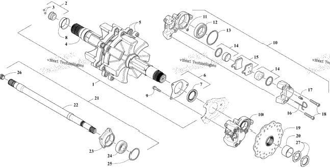 Drive Train Shafts And Brake Assemblies