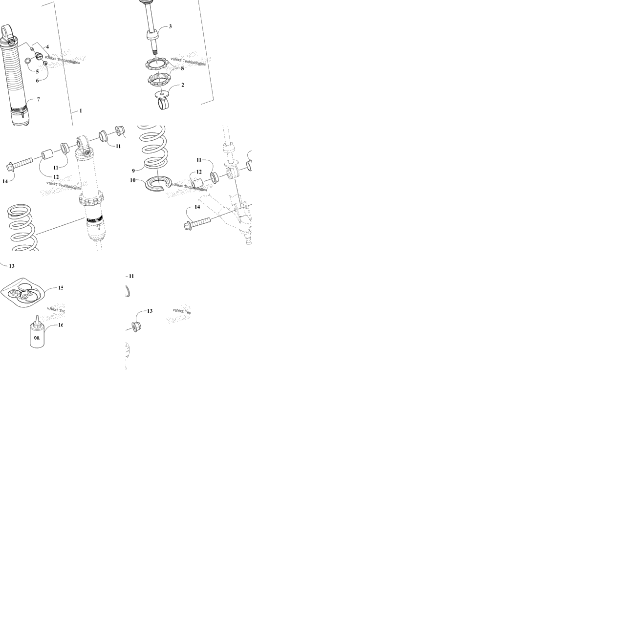 Front Suspension Shock Absorber Assembly