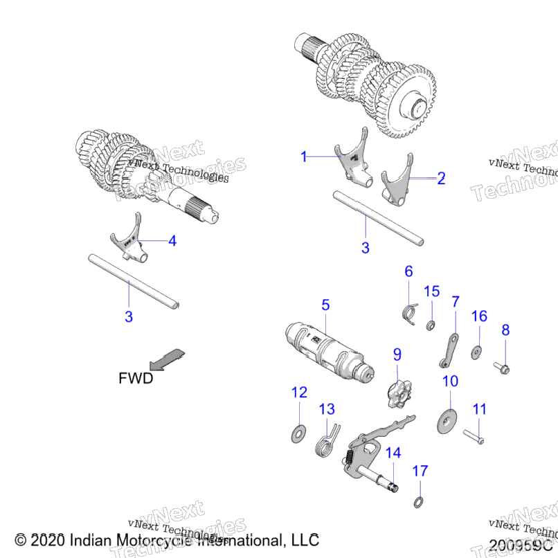 Drive Train, Shift Forks & Drum N21tcdbb All Options