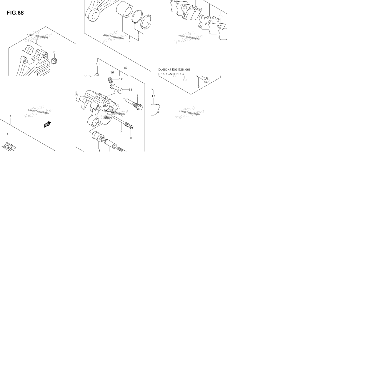 Rear Caliper (Dl650k7/K8/K9)