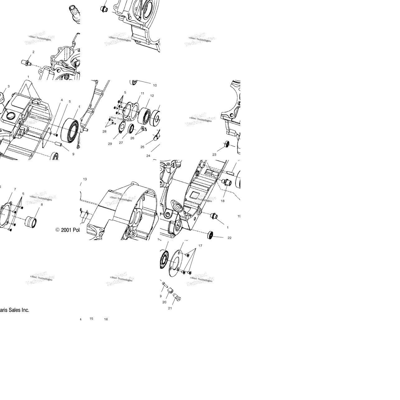 Engine, Crankcase Bearings V01cb15cc