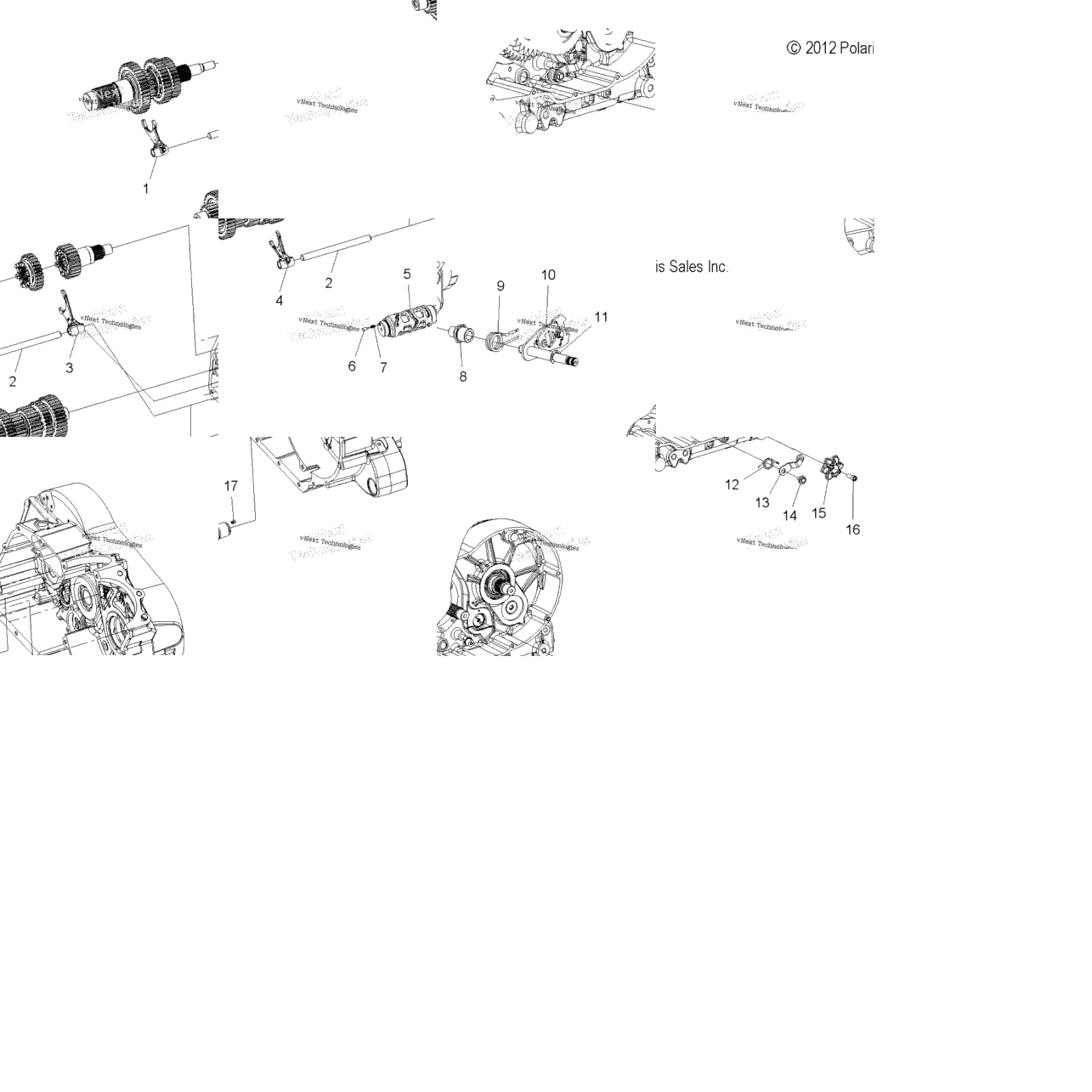 Drive Train, Shift Forks & Drum All Options