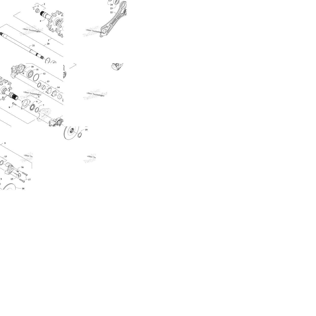 Drive Train Shafts And Brake Assemblies