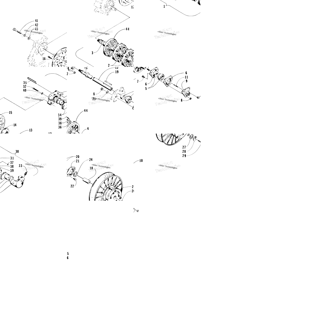 Drive Train Shafts And Brake Assemblies