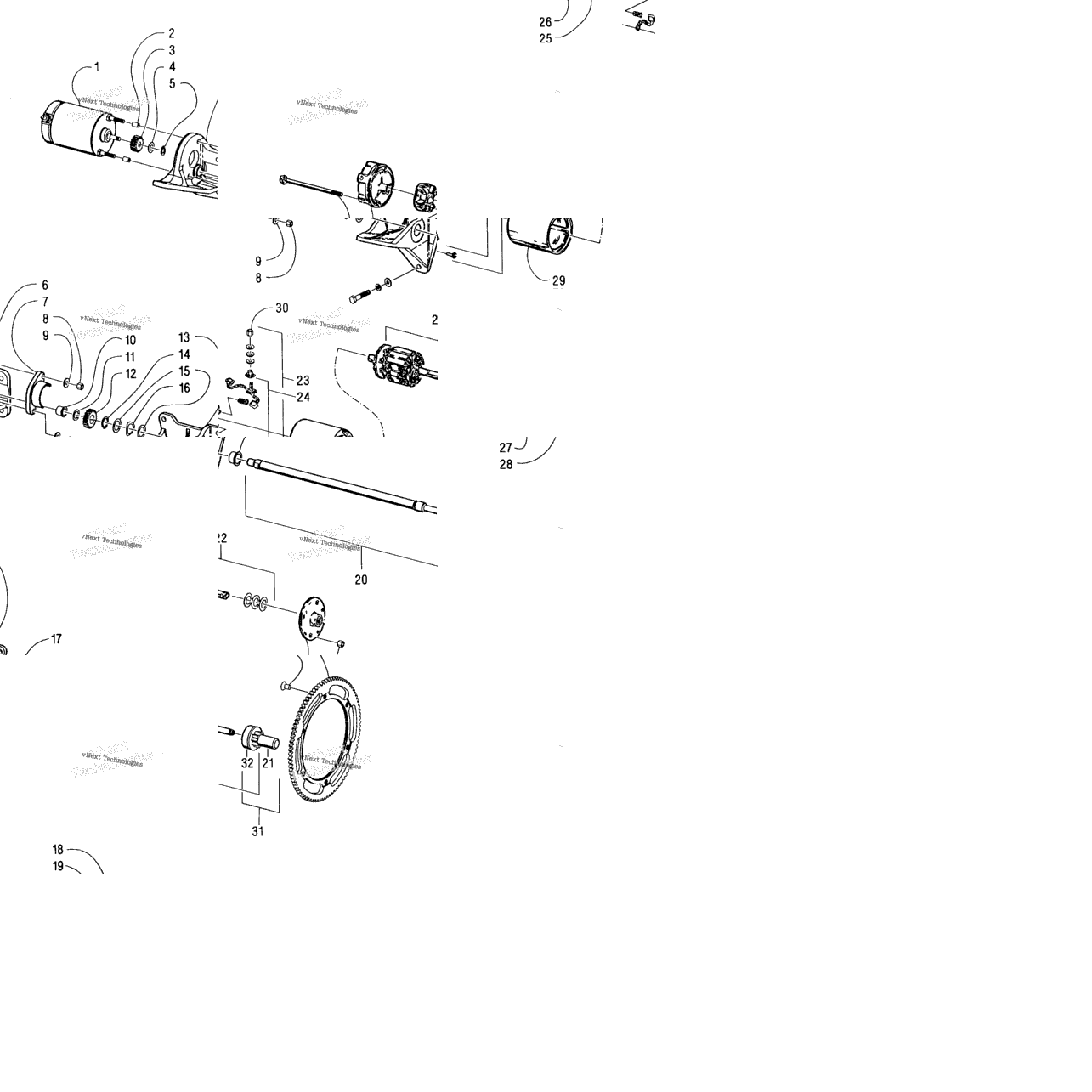Electric Start - Starter Motor Assembly