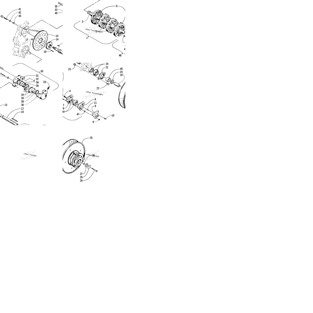 Drive Train Shafts And Brake Assemblies