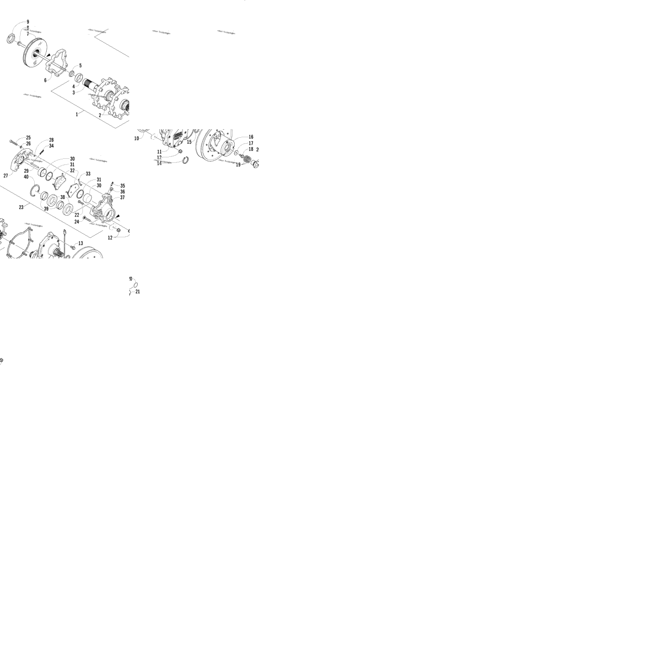 Drive Train Shafts And Brake Assemblies