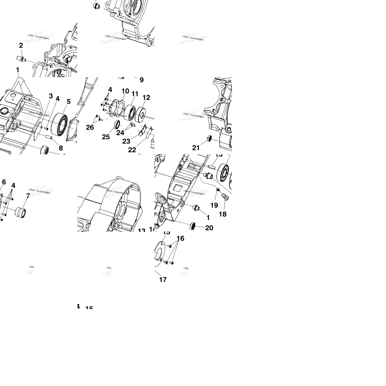 Engine, Crankcase Bearings V99cb15db