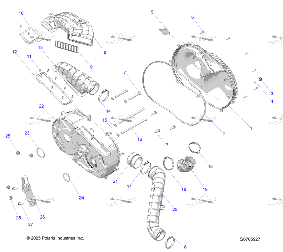 Drive Train, Clutch Cover & Ducting