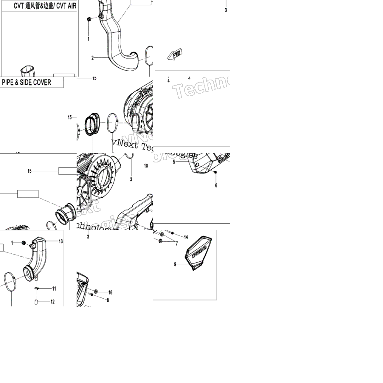 Cvt Air Pipe&Side Cover